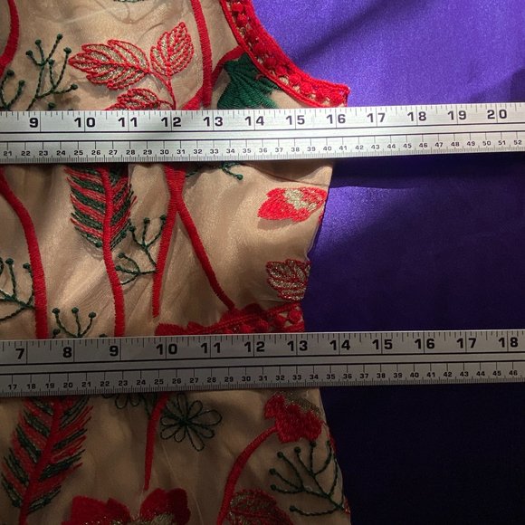 πSimgent Mesh Dress Embroidery Flower Elegant Festive Lace Dress - Picture 11 of 16